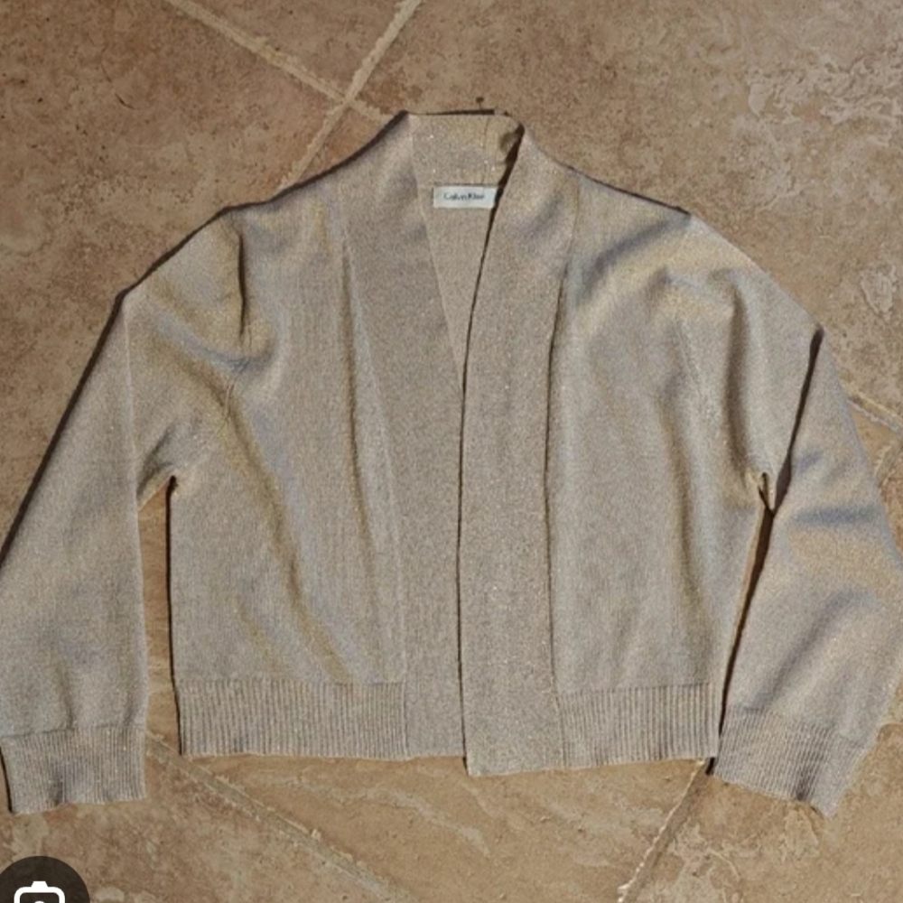 Calvin Klein Beige Open-Front Cardigan